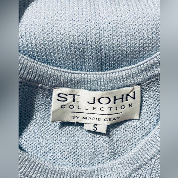 St. John Collection By Marie Gray knit sleeveless top-SMALL- in powder blue - Picture 4 of 5